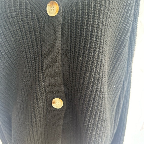 Black Button-Up Women's Sweater size L - Picture 2 of 5